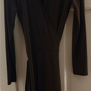 Elegant dark chocolate brown Wrap Dress